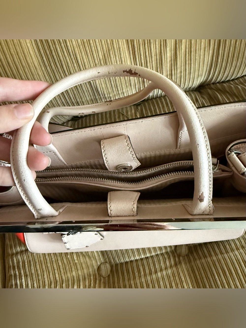 Fendi Peekaboo Medium Leather Tote in Pale Pink - Picture 16 of 16